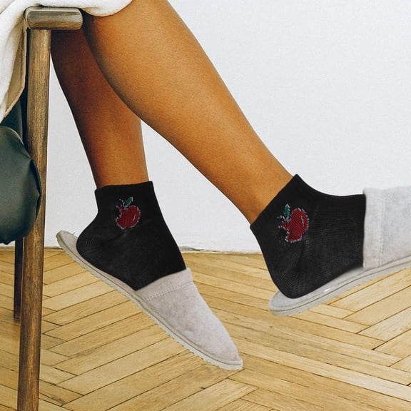 OUNONA 5 Pairs Funny Fruit Socks Cotton Ankle Length Fashion Women Daily Use