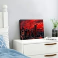 thumbnail image 3 of Acheng  Huge New York City Canvas Wall Art Manhattan Skyline Night View Picture Painting Modern Black and Red City Poster Prints for Home Office Living Room Wall Decoration (Red) 20x16inch, 3 of 6