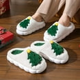 thumbnail image 3 of BadPiggies Christmas Tree Slippers for Womens Mens Plush Warm Cute Cartoon Slippers Fuzzy House Slippers Christmas Gifts, 3 of 9
