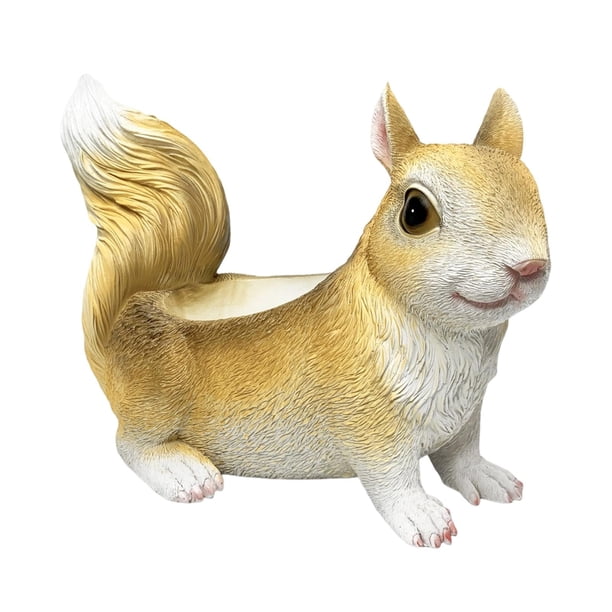 Figura decorativa de resina con forma de ardilla, ideal para la oficina, sala de estar o estantería. amarillo