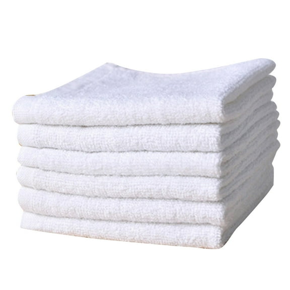 6 Pieces White Hand Towels for Bathroom 9.84x9.84 Inch Cotton Hand Towel Bulk for Gym Kitchen And Spa Soft Highly Absorbent Quick Dry Multipurpose Cleaning Towels
