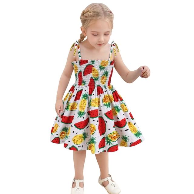 Robes pour Bébé Fille Robe Décontractée pour Filles Robe d'Anniversaire pour Fille Robe Arc-en-Ciel Vêtements d'Été pour Filles 6-9 Mois