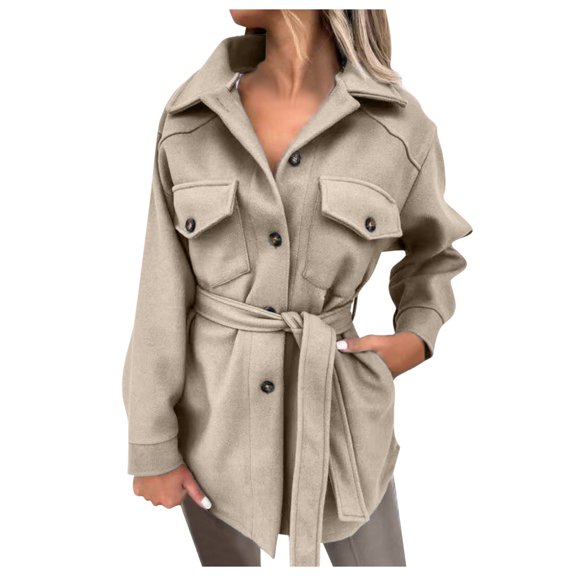 Aayomet Trench Coats For Women Winter Coat for Women, Hooded -Lined Winter Parka Jacket for Women,Khaki S