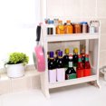 thumbnail image 3 of Estante de almacenamiento de 2 niveles, estante de pie para encimera con gancho, organizador multiusos para baño, cocina, dormitorio, 3 of 6