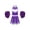 Purple, variant on Aislor Kids Girls Cheer Leader Cheerleading Uniform Crop Top with Skirt Pom Poms Dancewear Blue 6