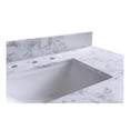 thumbnail image 4 of Montary 49x22" bathroom stone vanity top engineered stone carrara white marble color with rectangle undermount ceramic sink and faucet hole with back splash, 4 of 10