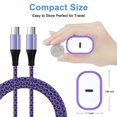thumbnail image 5 of USB C Charger Block 2Pack, 20W PD USB Wall Charger Adapter with USB C to C Cable 10FT, Type C Charging Block USB C Brick Cube Phone Fast Charging Cord Compatible for iPhone Sumsang Android, Purple, 5 of 7