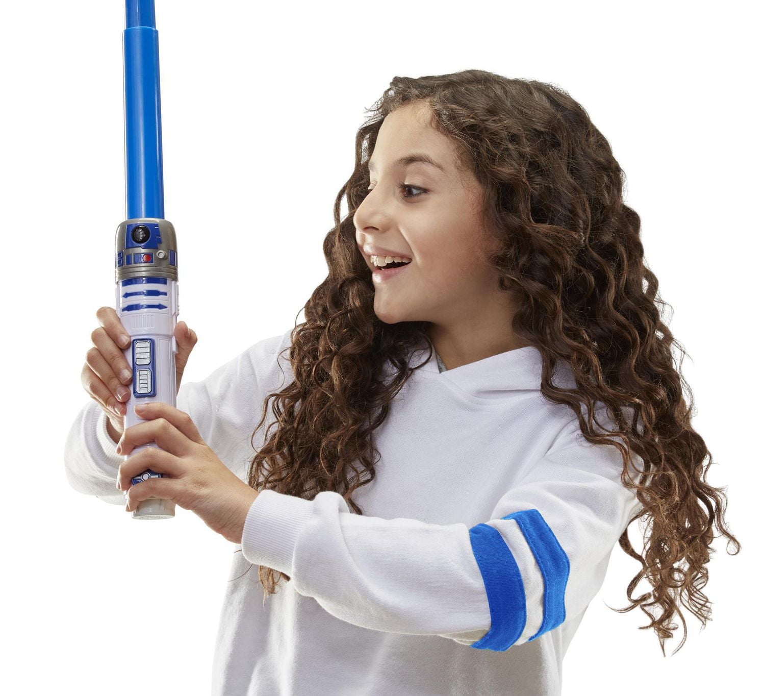 Star Wars Lightsaber Squad R2-D2 Extendable Blue Lightsaber Roleplay Toy for Kids Ages 4 and Up