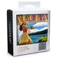 thumbnail image 2 of Aloha Kailua, Hawaii, Hula Girl on Coast (Absorbent Ceramic Coasters Set of 4 Matching Images, Cork Back, Kitchen Table Decor), 2 of 3