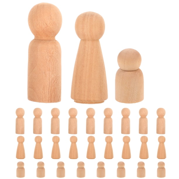 30 figuras de madera para armar, sin terminar, ideales para decorar pasteles de boda o como regalo educativo.