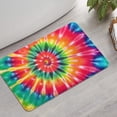 thumbnail image 2 of Colorful Rainbow Tie Dye Spiral Pattern Bathroom Rugs Mat,Non Slip Microfiber Bathroom Rug,Rubber Backing,Soft Bathroom Mats for Bathroom Floor,Tub and Shower,17x27in(43x68cm), 2 of 5