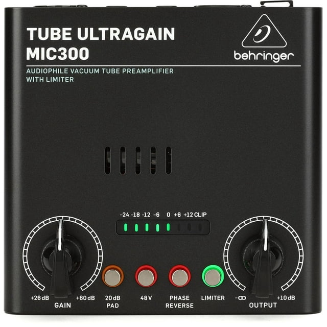 Behringer MIC300 Preamplificador de Tubo de aspiradora audiófilo con limitador
