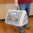 thumbnail image 2 of SportPet Designs Foldable Travel Cat Carrier with Waterproof Bed - Front Door Plastic Collapsible Carrier, Gray, 2 of 9