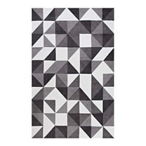 Modway Kahula Geometric Triangle Mosaic 8x10 Area Rug in  Black, Gray and White