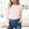 thumbnail image 2 of UAYOTSE Girls Cotton Long Sleeve T-Shirt Toddler Comfort Soft Thick Basic Crewneck Tee Tops(R33-Light Purple,9-10 Years), 2 of 7