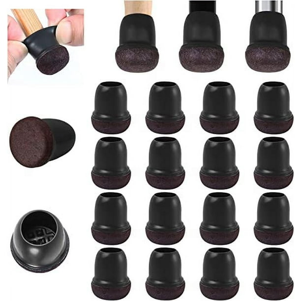 Chair Leg Protector 16 Small Black Silicone Floor Protectors with Felt Wrapped XS Chair Leg Covers Rubber Chair Leg Caps Noiseless Walmart