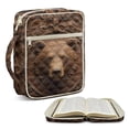 thumbnail image 2 of Xixirimido Bible Cover Case for Women, Quilted Bible Cover Bag with Handle, Bible Carrying Case Study Supplies Accessories for Men, Brown Bear, 2 of 7