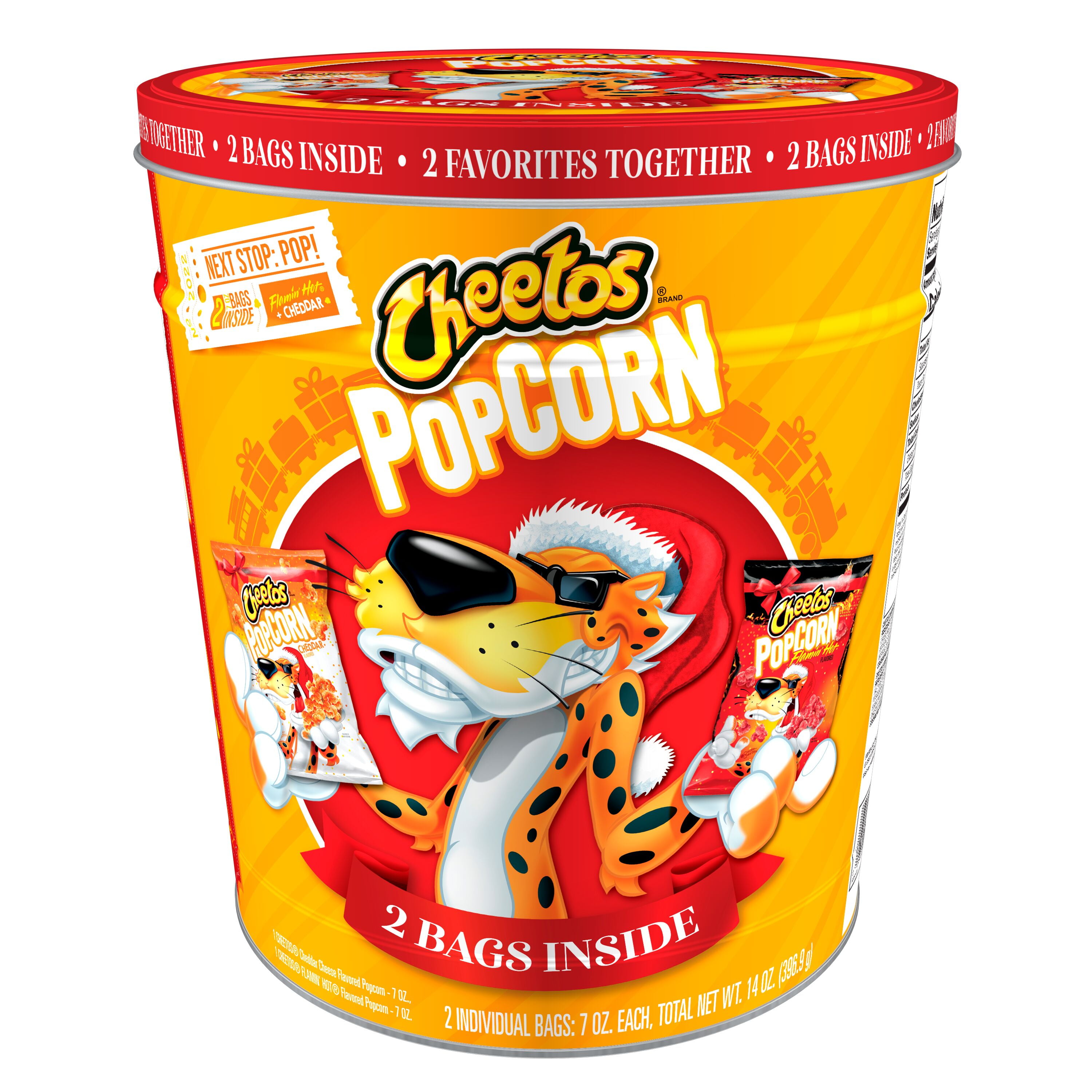 Cheetos Popcorn Tin, Flamin’ Hot and Cheddar, 14 oz