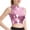 Pink, variant on Tqcoqu Women's Shiny Metallic Crop Tank Tops Crew Neck Festival Rave Short Vest Clubwear,Black,Women's S-XL