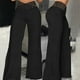 thumbnail image 1 of WILLBEST Pantalones Casuales para Mujer, Cintura Alta, Pierna Ancha, Elásticos, Sueltos, de Malla Hueca, Cómodos y de Moda. Extra Grande, 1 of 4