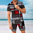 thumbnail image 4 of Traje de camisa informal de dos piezas con pantalones cortos de manga corta para hombre Fridja  fhjkhfk458640, 4 of 8