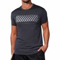 thumbnail image 2 of XDZJLR T-Shirts pour Hommes Col Rond Actif / Hauts à Manches Courtes pour Course Athlétique, Gym, Entraînement, 2 of 7