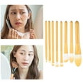 thumbnail image 5 of Unique Bargains 8 Pcs Travel Blending Makeup Brush Set Foundation Contour Concealer Blusher Brush Yellow, 5 of 6