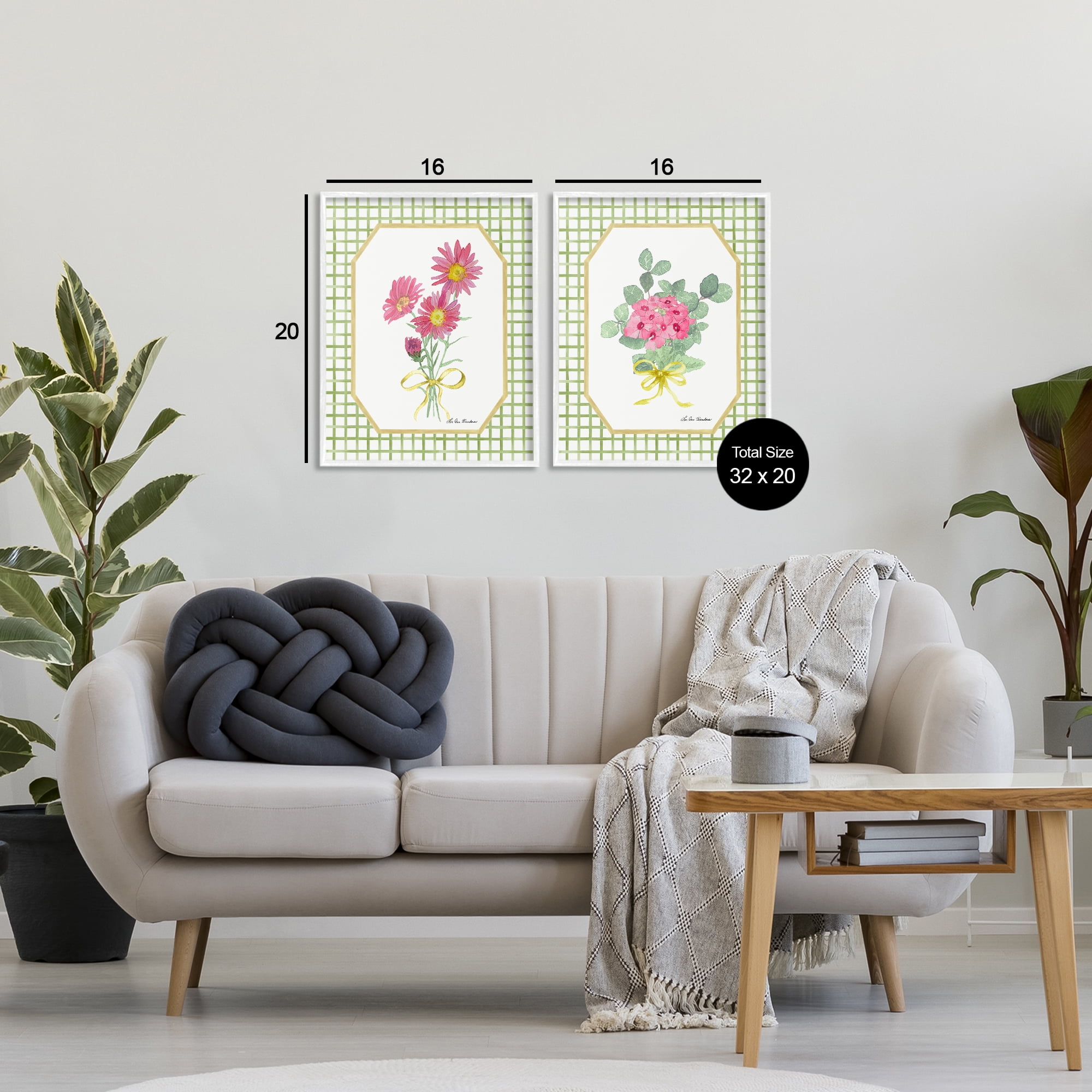 Cottage Botanical Story 2 Piece White Framed Giclee Art Set, design by Lee Ann Sanders