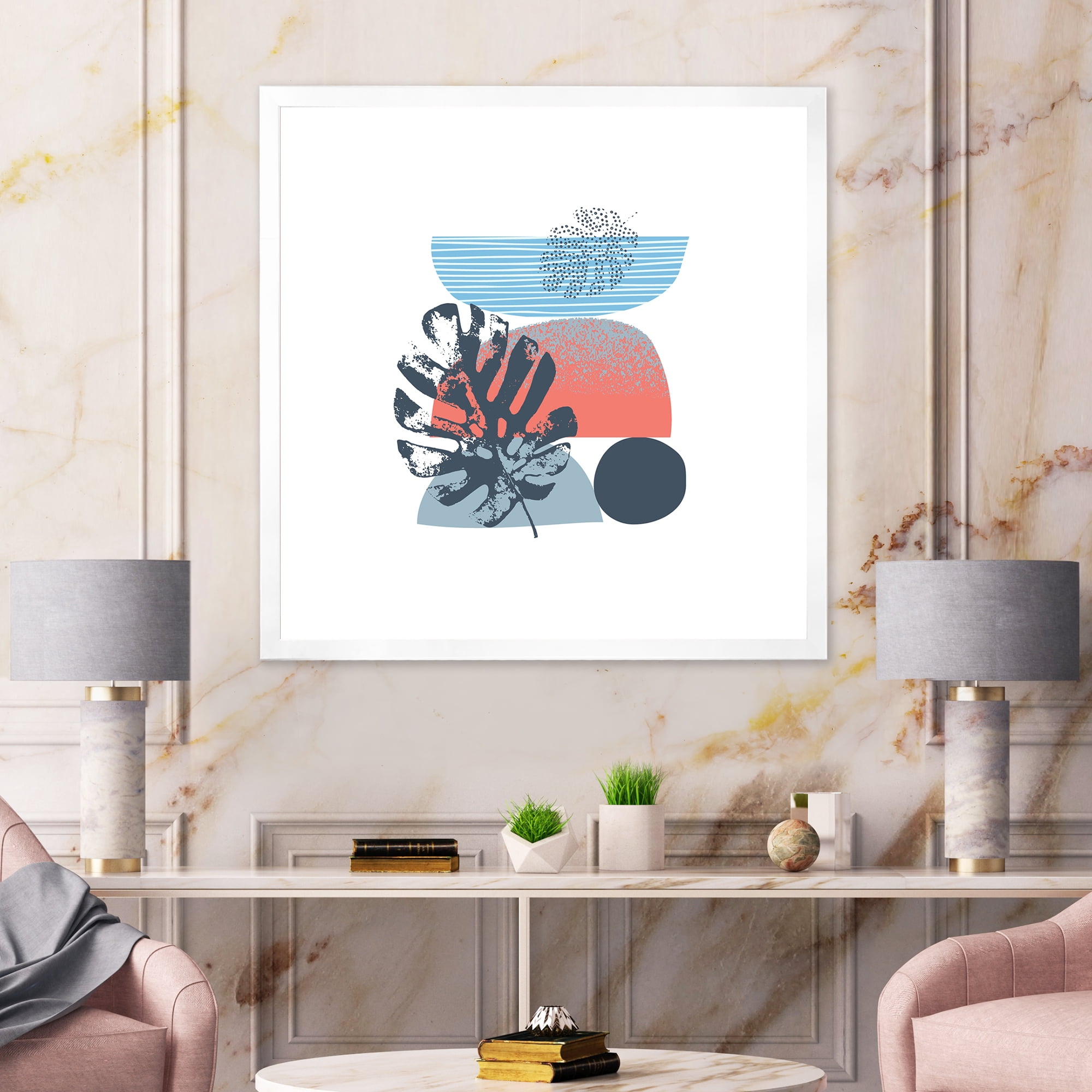 Designart 'Abstract Colorful Geometric Art Collage IV' Modern Framed Art Print