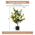 thumbnail image 3 of Costway 2-Pack 38" Artificial Camellia Tree Faux Floral Plant for Decoration Yellow, 3 of 10