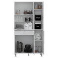 thumbnail image 5 of Depot E-Shop Helis 90 Pantry Double Door Cabinet with Drawer, 6 Doors, 5 Legs, and 9 Shelves, White, 5 of 5