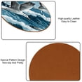 thumbnail image 5 of Seagull Cool Round Microfiber Leather Coasters 6PCS - 11x11 cm/4.3x4.3 in - Set of Stylish Drink Mats for Home and Office, 5 of 6
