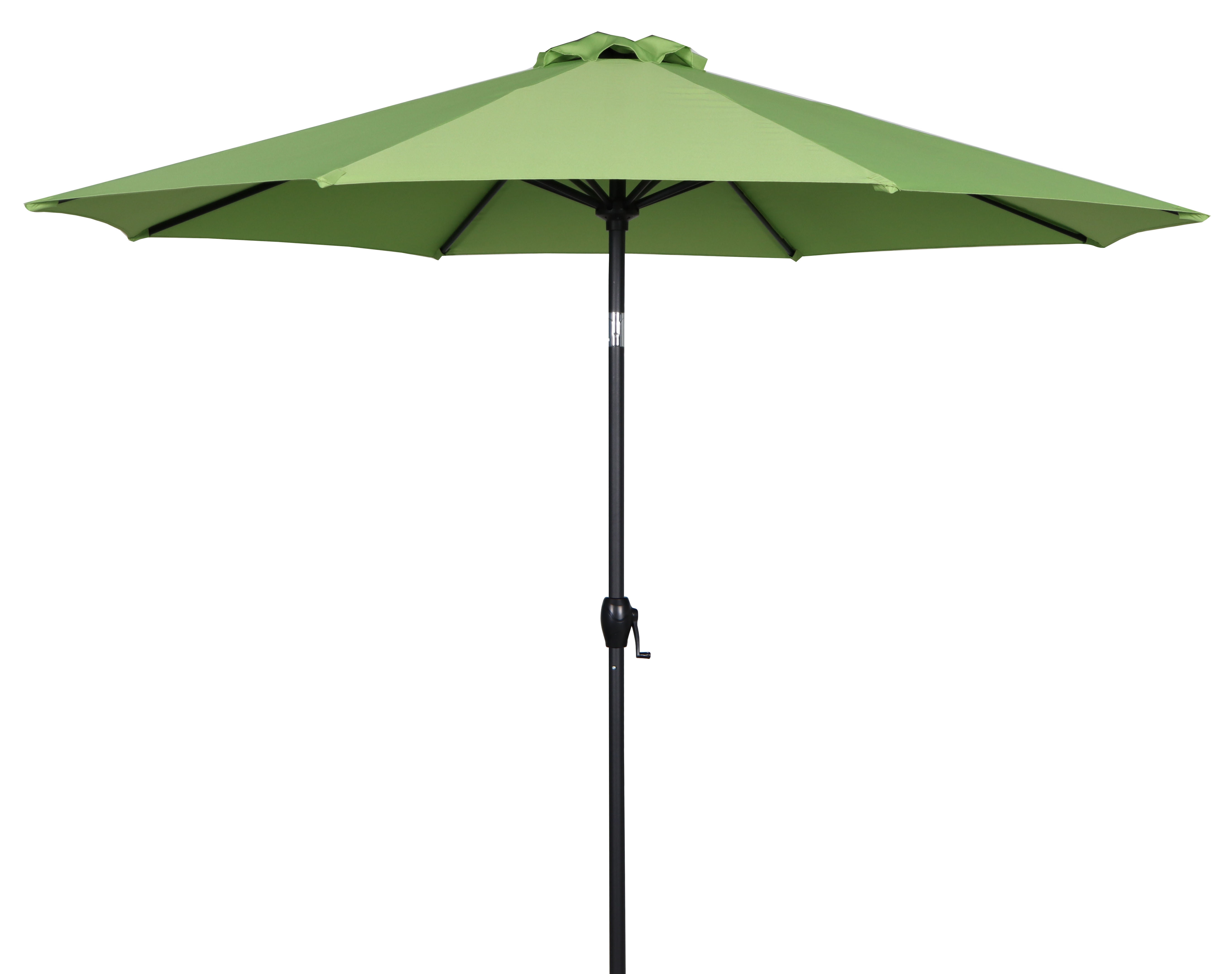 Apple Green 8 Ribs TAGI 9ft Hand Shake Outdoor Patio Umbrella Button Tilt and Crank 