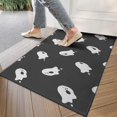 thumbnail image 4 of Happy Halloween Pumpkin Ghost Non Slip Washable Door Mat Horror Pumpkin Ghost Doormat Friendly for Entry Floor Mat Set Living Room Bedroom Bathroom Crystal Velvet 30x17 Inches, 4 of 7