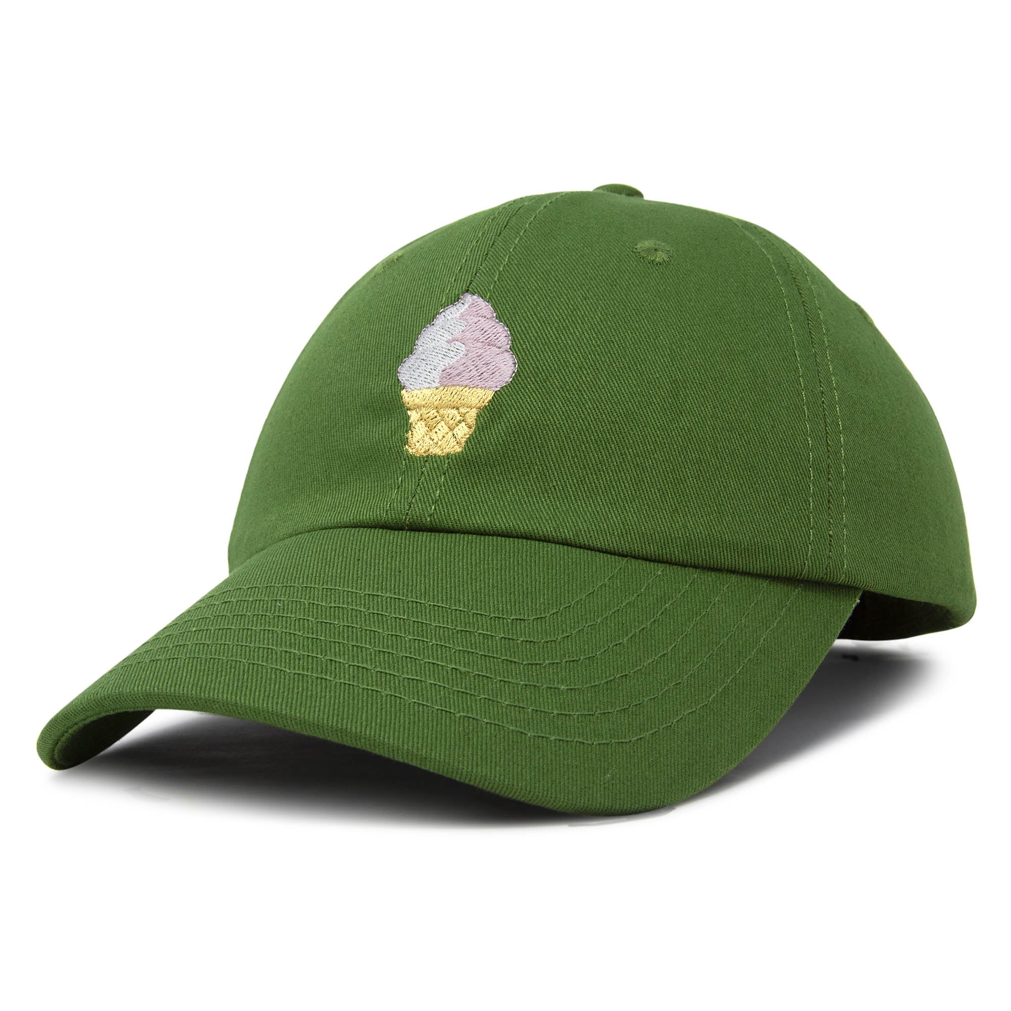 DALIX Soft Serve Ice Cream Hat Cotton Baseball Cap in Olive
