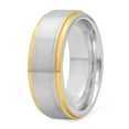 thumbnail image 2 of Men's Two-Tone Cobalt and Gold Plated 8mm Comfort Fit Wedding Ring, Size 10, 2 of 7