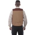 thumbnail image 2 of Wahmaker Mens Brown Leather Canvas Vest 4X, 2 of 2