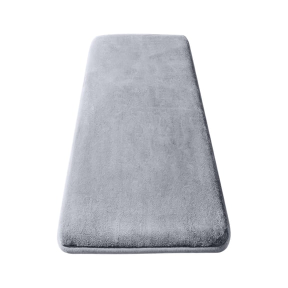SLYNSHome Extra Large Bath Mat,Gray Soft Shaggy Runner Rug,Coral Fleece Non Slip Absorbent Machine Washable Floor Carpet for Bedroom Bathroom Home Decoration