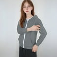thumbnail image 5 of Jacket,Kids Hooded Zipper Full Sleeve Front Open Casual Coat with Functional Pockets,Girls Coats,Grey,7-8 Years, 5 of 9