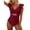 #2390: 1 Pack, Red, variant on Womens V Neck Ruffled One Piece Swimsuit Tummy Control Cutout Bathing Suits,2390,Rose Pink,XX-Large