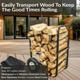 thumbnail image 4 of Sunnydaze Outdoor Firewood Log Rack Cart Carrier with Heavy-Duty Weather-Resistant Polyester Cover - Black, 4 of 10