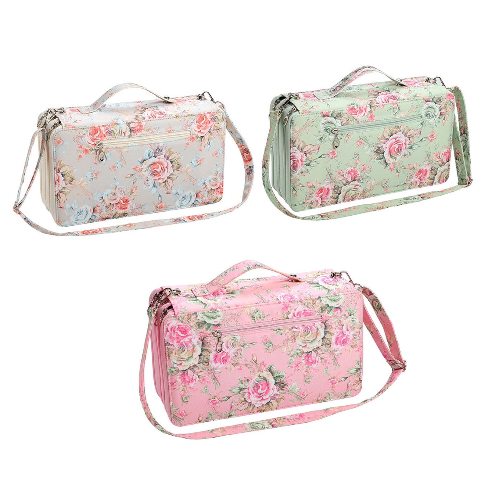 High Capacity Leather Marker Bag 120 Slot Marker Organizers Carrying Case Zippered Storage Bag For Artists And Student