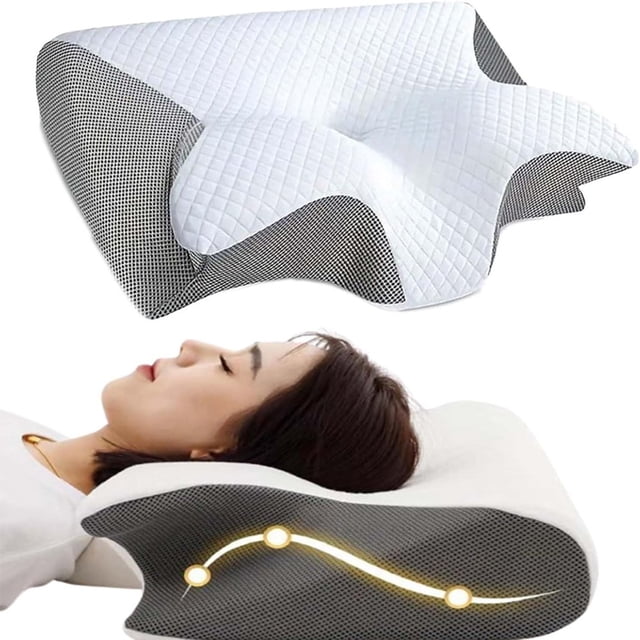 Bamboohart Oreiller de Soulagement Rêveurs Oreiller de Cou Rêveurs Oreiller de Soulagement Rêveurs Oreiller Global Rêveurs Oreiller Cervical Rêveurs, Oreiller de Soulagement Contour Premium (Noir)