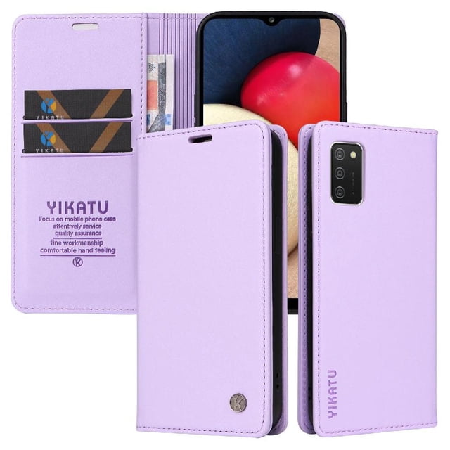 Funda para Samsung Galaxy A02S Estuche de Cuero PU Tipo Cartera con Ranuras para Tarjetas y Cierre Magnético