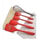 thumbnail image 3 of Kitchen Utensils Baking Tools Set 5-Piece Set Silicone Kitchen Utensils Silicone Spatula Cake Tools Red, 3 of 5