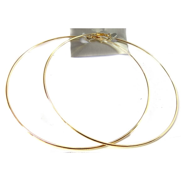 Extra Large Jumbo Hoop Earrings 5 inch Hoops Thin Gold Plated Hoop Earrings