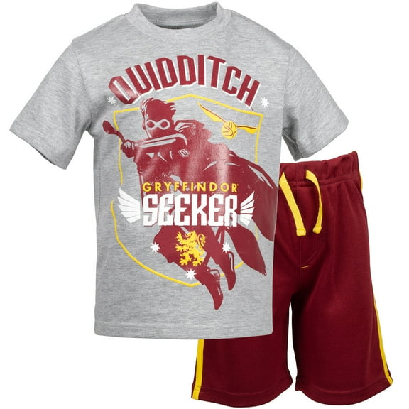 Harry Potter Little Boys Athletic Pullover T-Shirt Mesh Shorts Outfit Set Little Kid to Big Kid