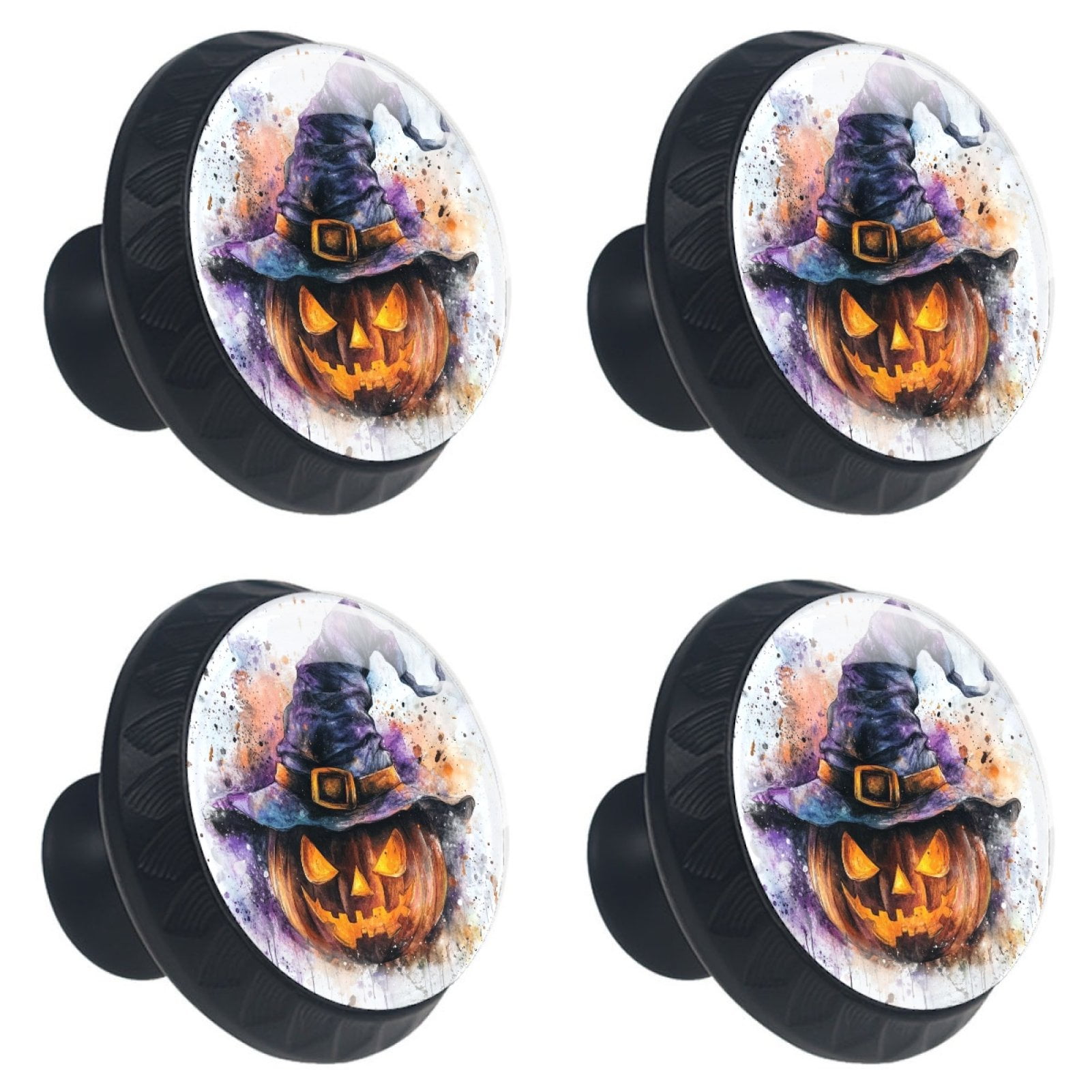 4 Pcs Halloween Pumpkin Knobs for Kitchen Cabinet Cupboard Dresser Bookcase Drawer Pulls Handles Round Home Decor