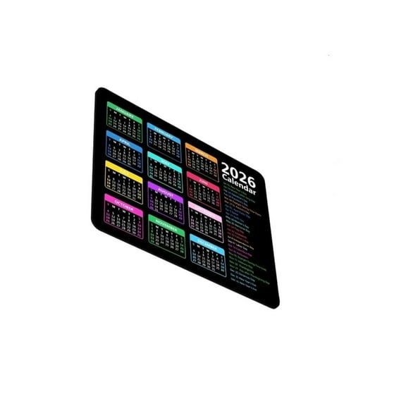 2026 Office Home Gaming Mouse Pad Full Year Calendar Design Anti Slip