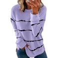 thumbnail image 2 of CHOK Chemises pour Femmes Liquidation Femme Col Rond Manches Longues T-Shirt Été Imprimé Blouse Ample Hauts, 2 of 6